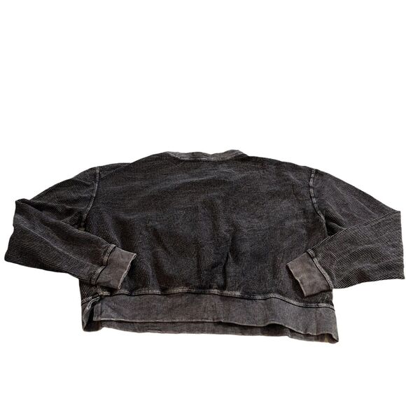 Simply Southern Sweatshirt Happy Mind Happy Life Womens Medium Gray Cropped - Picture 3 of 9